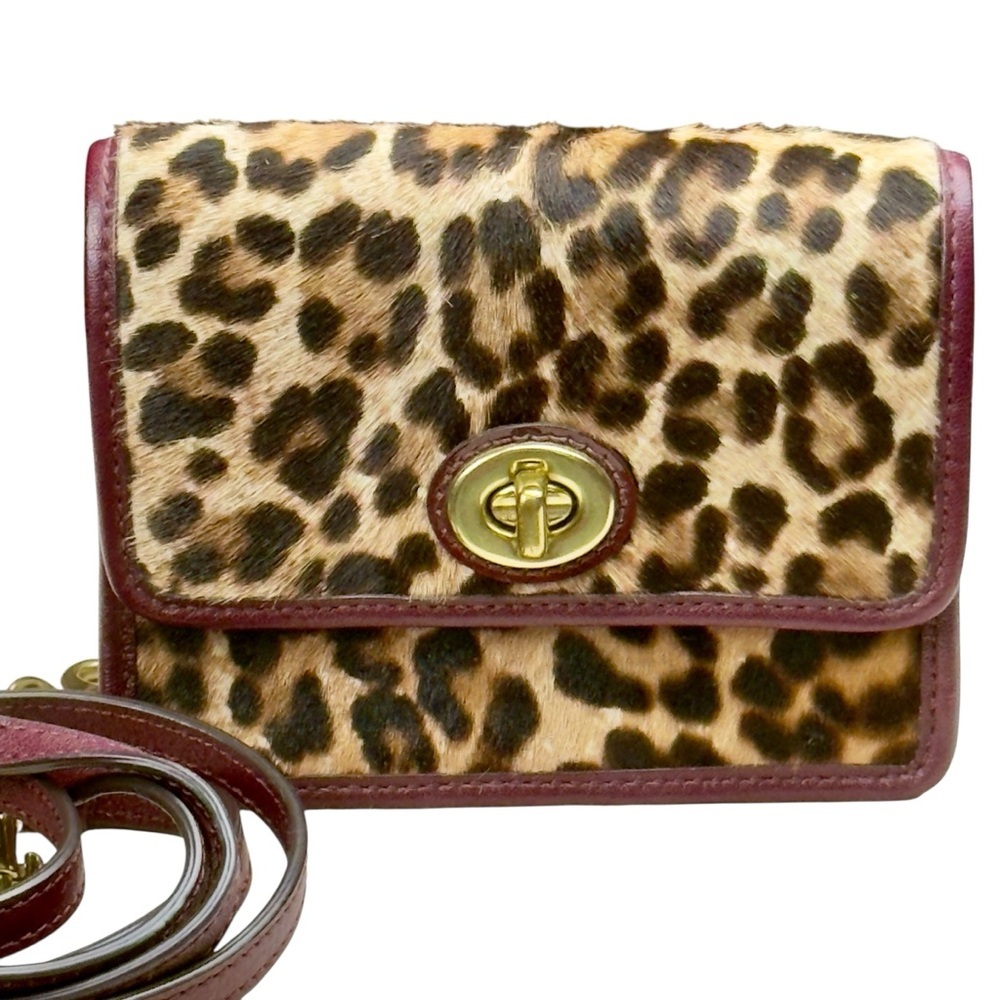 Authentic Coach Leopard Animal Print Haircalf Mini Crossbody Shoulder Bag - Picture 3 of 15